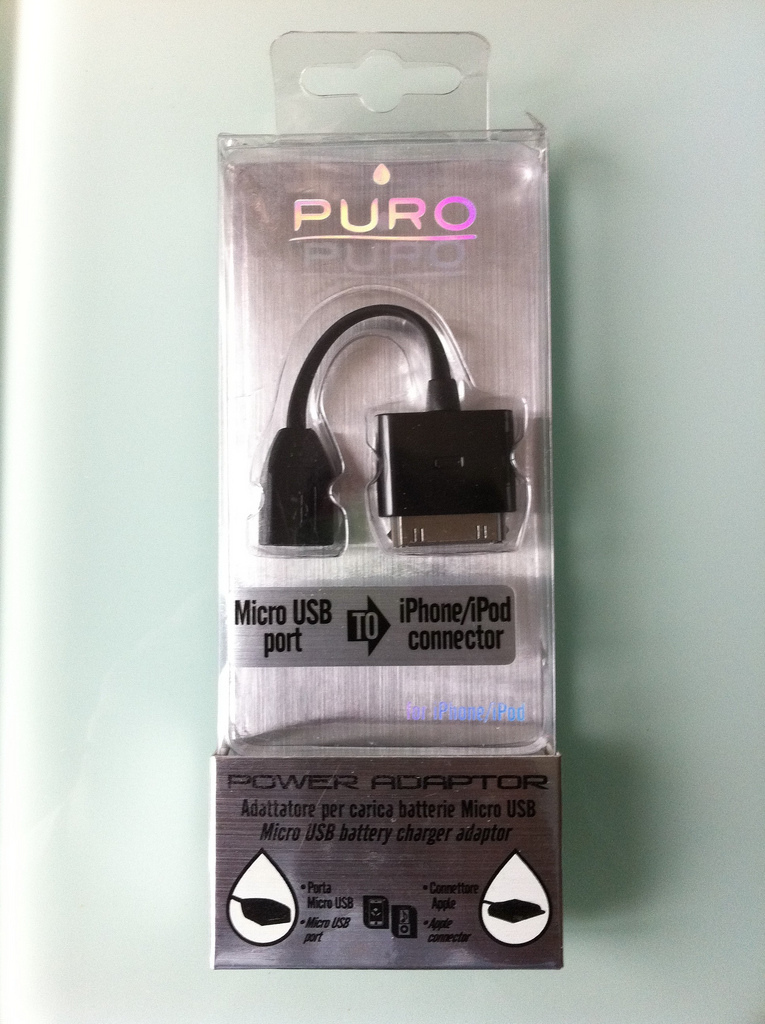 puro ricaricatore usb connector iphone ipod